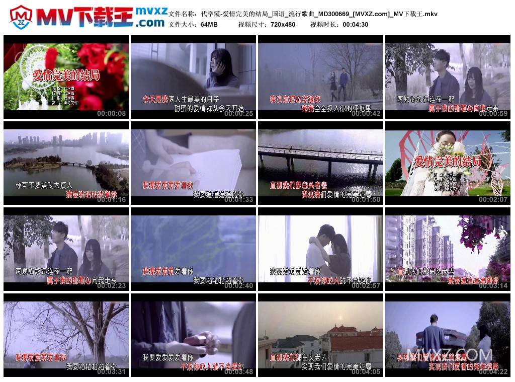 代学霞-爱情完美的结局_国语_流行歌曲_MD300669